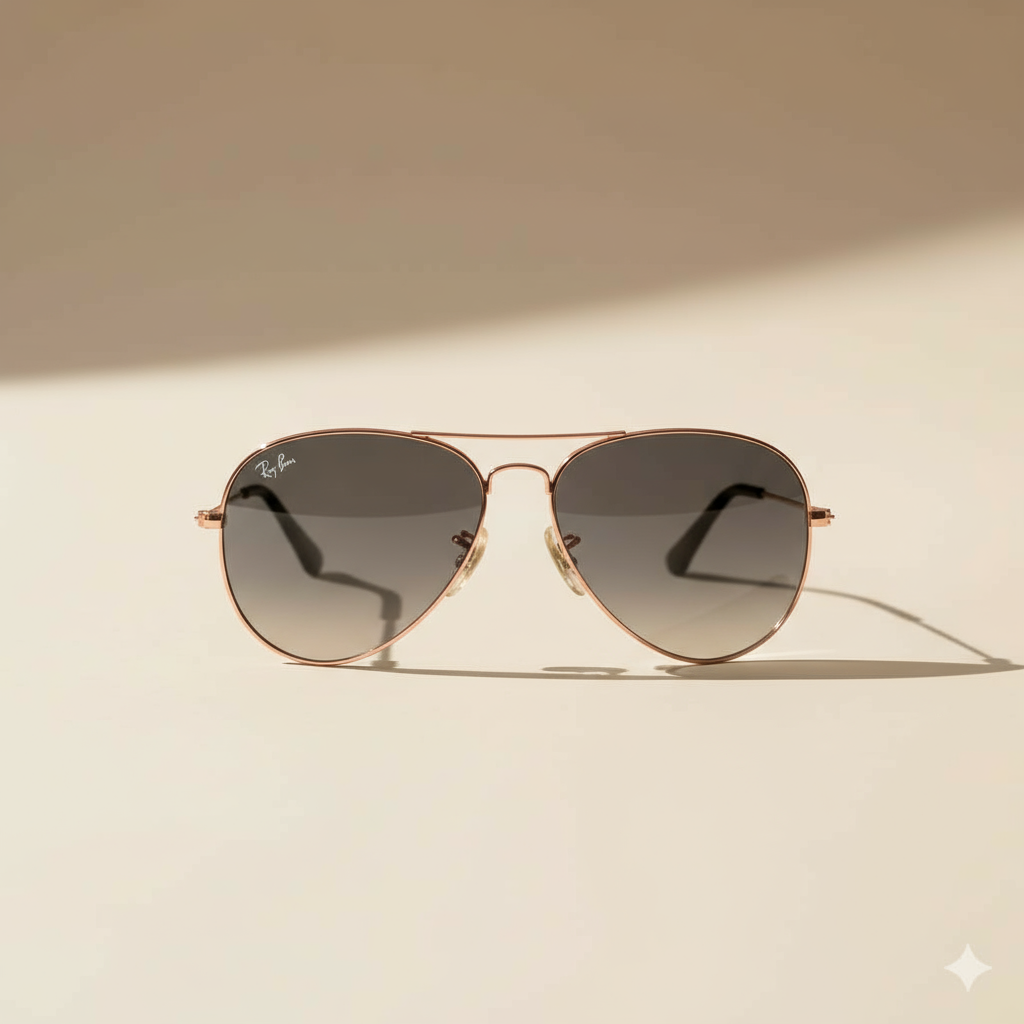 Rose Gold Aviator Sunglasses
